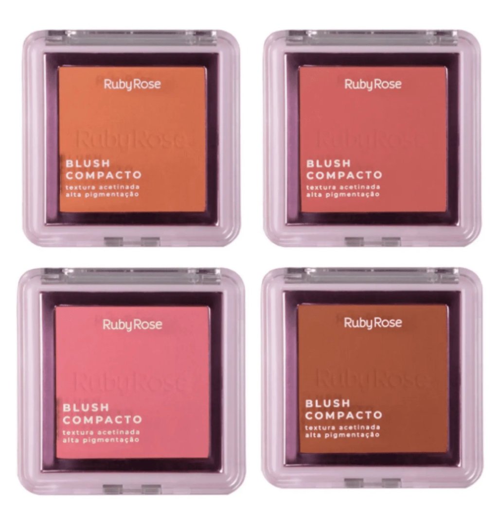 Blush compacto acetinado - Ruby Rose BLU0156