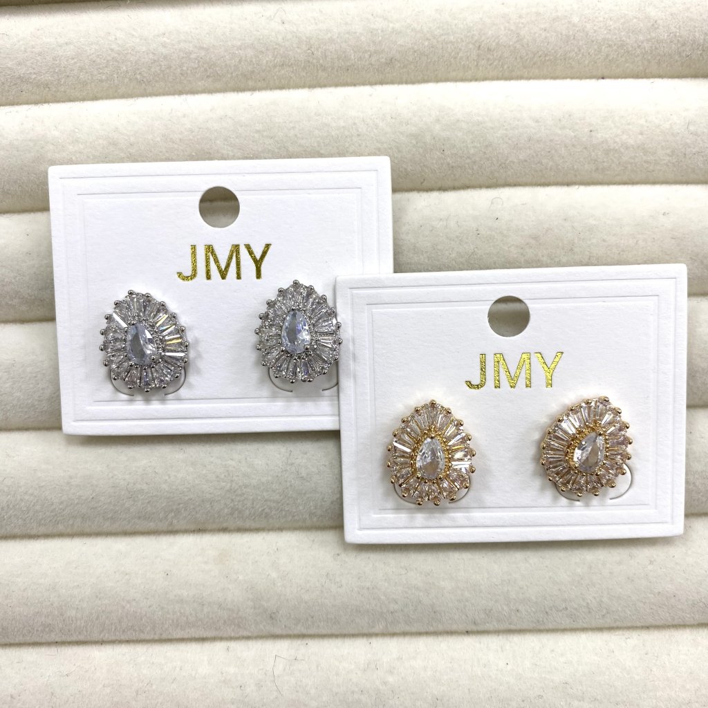 Brinco bijoux fina Modelo Gota cravejada ✨