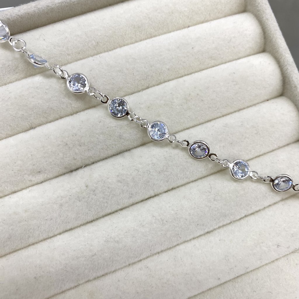 Pulseira prata folheada fio ponto de luz ✨