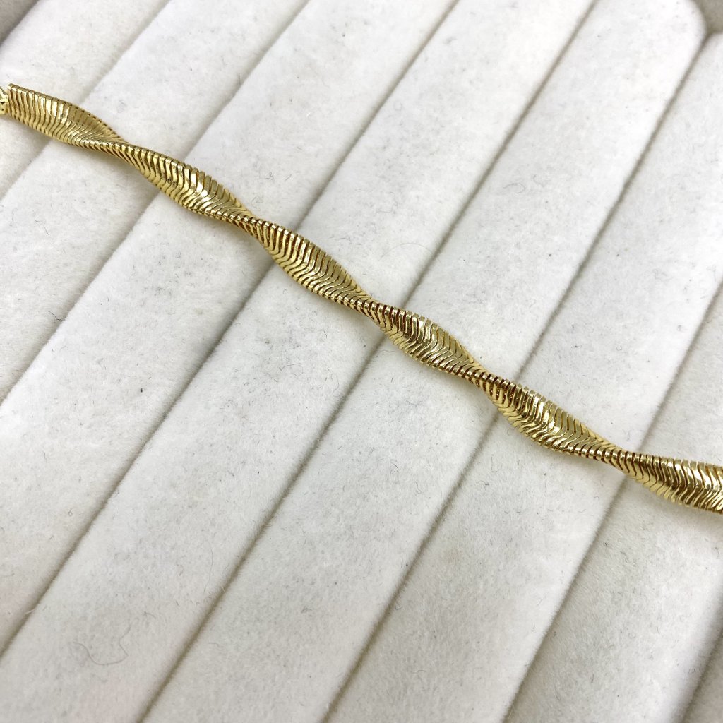 Pulseira dourado folheado Modelo Fio torcido ✨