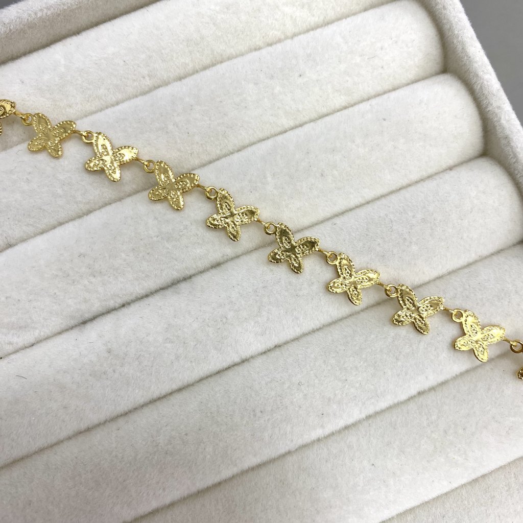 Pulseira dourado folheado Modelo borboletas 🦋 