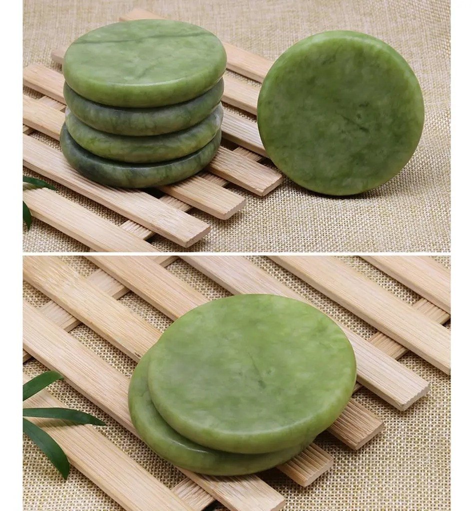 Pedra jade redonda facial e corporal 