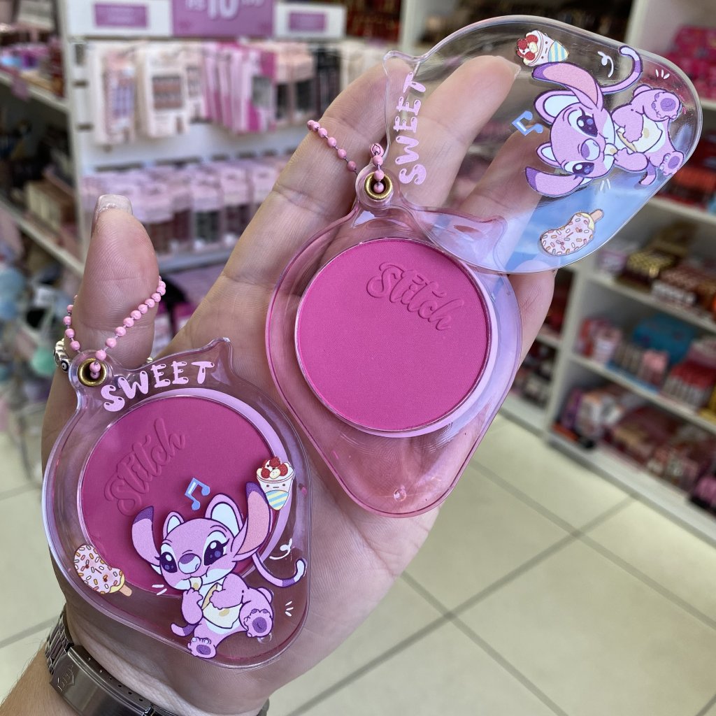 Blush compacto em chaveiro Stitch (03) - Sweet