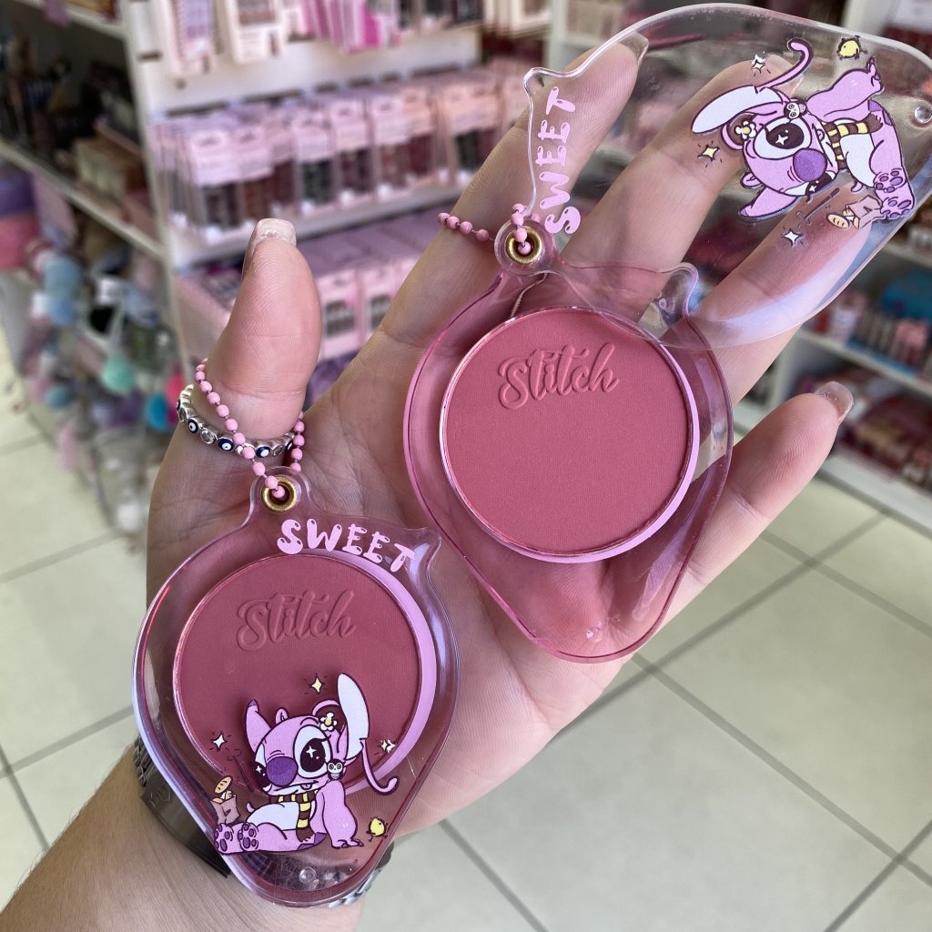 Blush compacto em chaveiro Stitch (02) - Sweet
