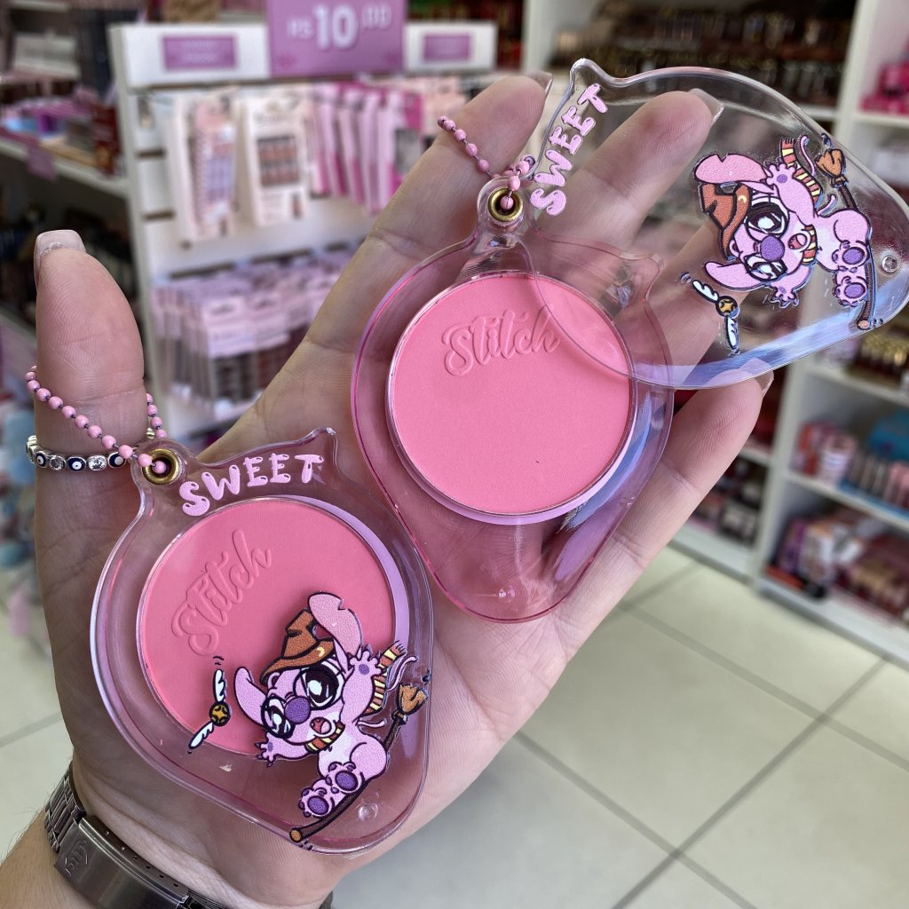 Blush compacto em chaveiro Stitch (01) - Sweet