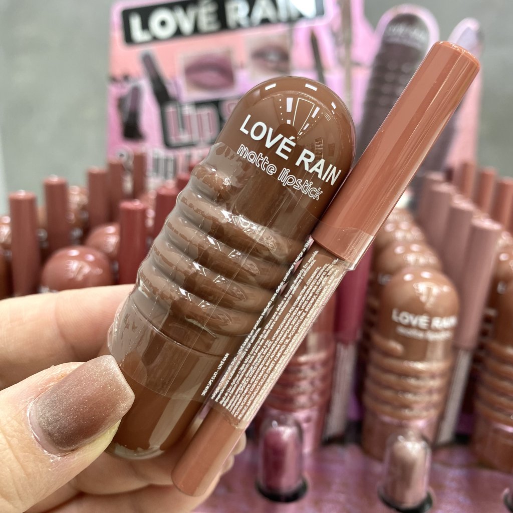 Batom Matte + Lápis Labial Free Fample - Love Rain BAT0125