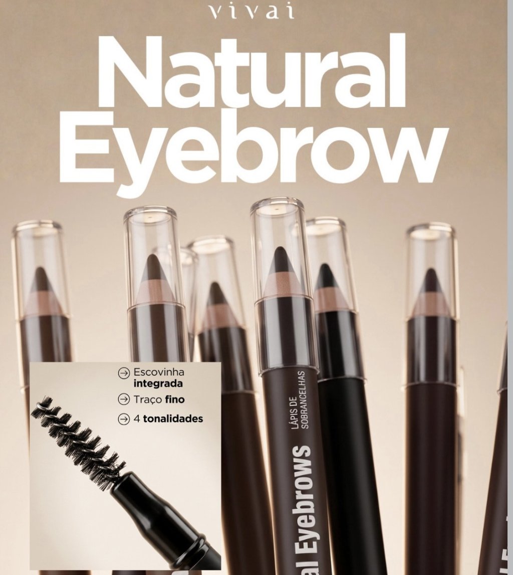 Lápis de sobrancelha Natural EyeBrows com escovinha - Vivai