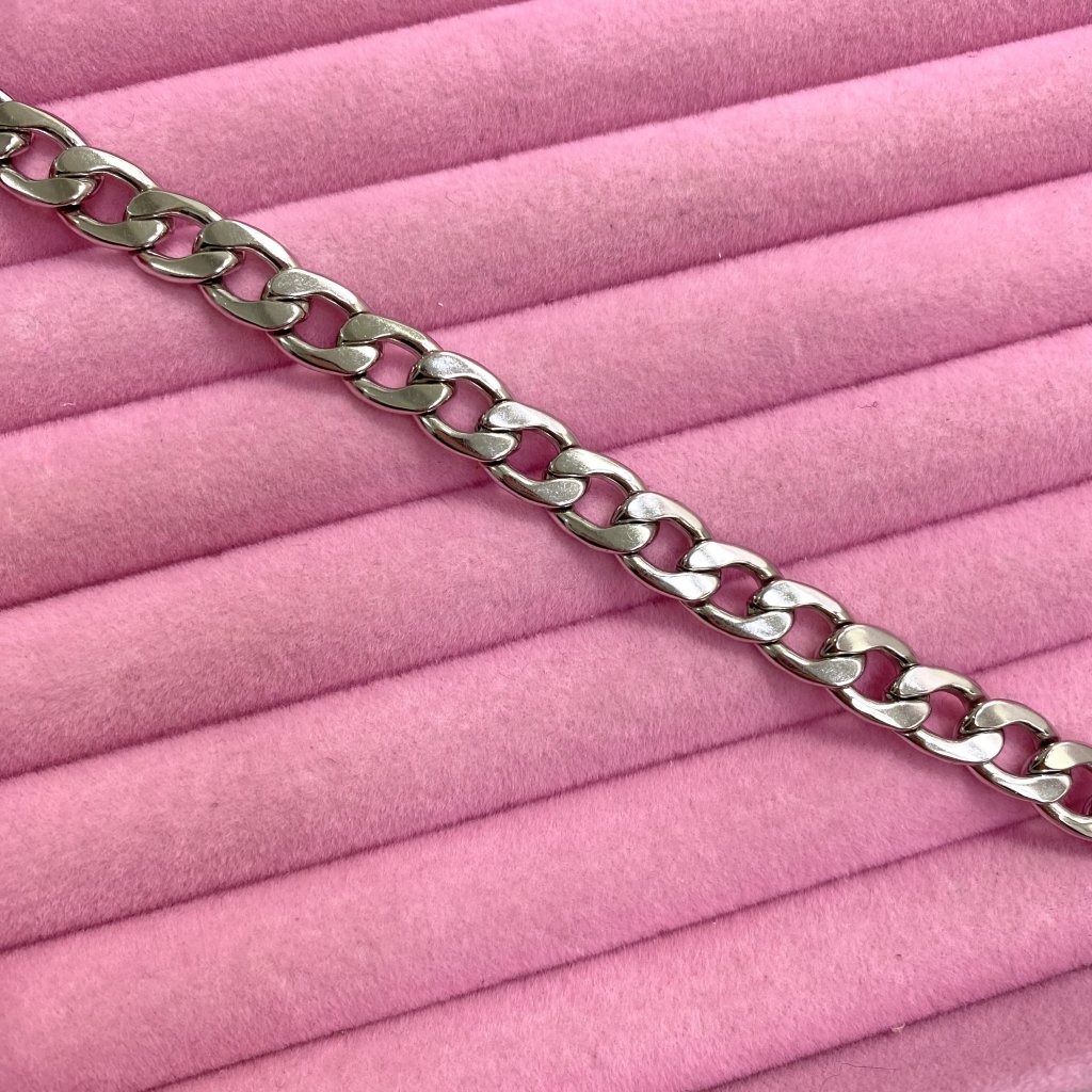 Pulseira masculina em aço inox Modelo elos médio ✨