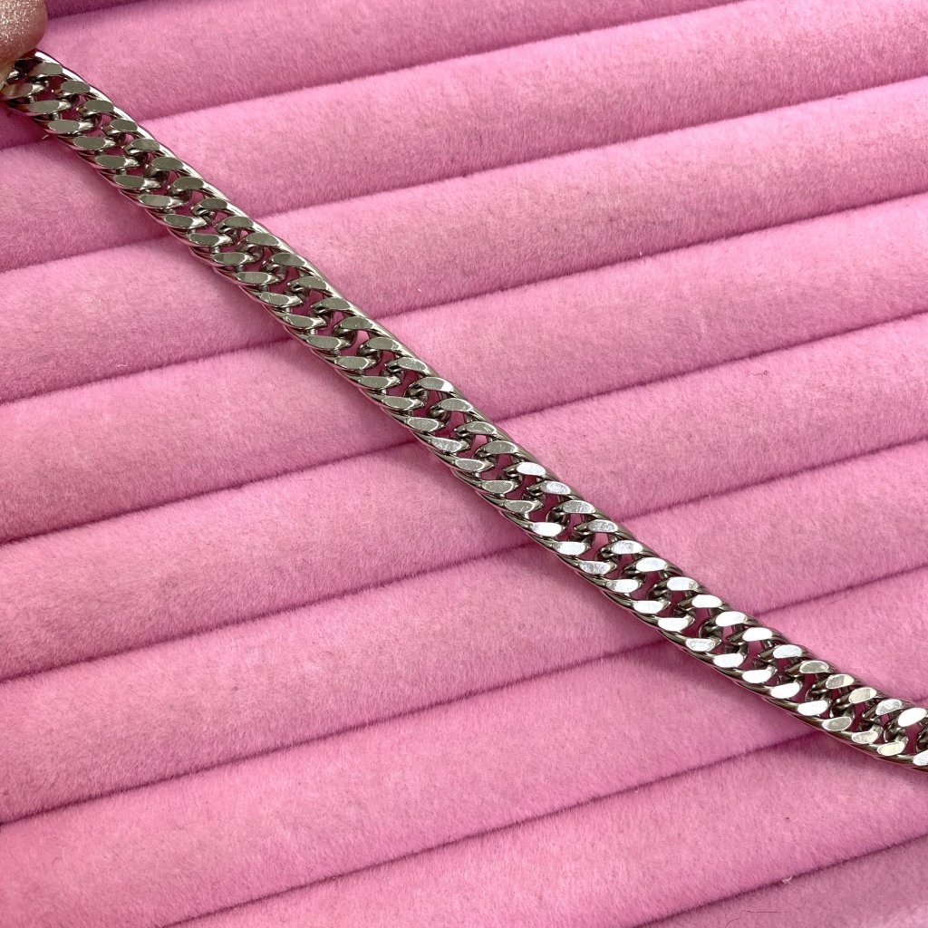 Pulseira masculina em aço inox Modelo elos pequeno juntos ✨