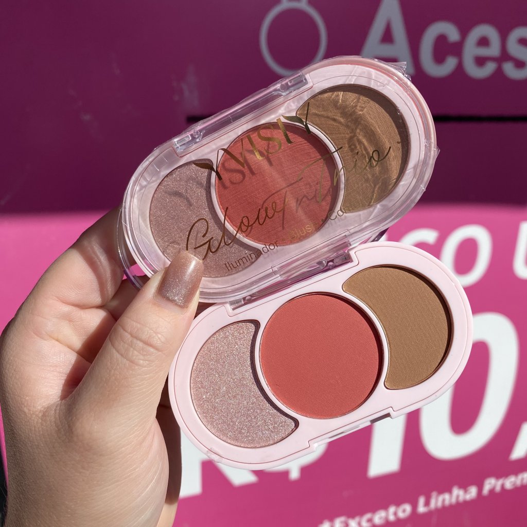 Paleta 3 Em 1 Blush, Iluminador E Contorno (A) - Yvisiy ILU0118
