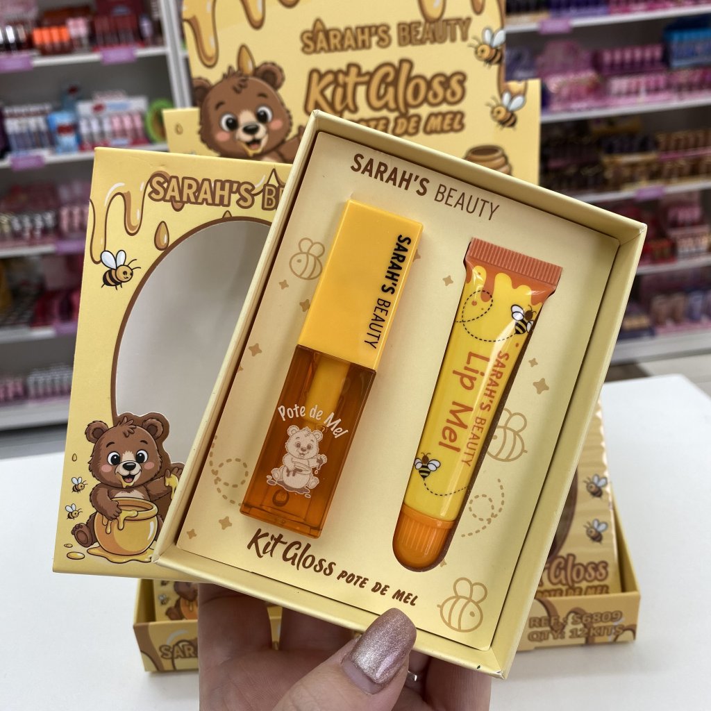 Kit gloss labial Pote de mel 🍯 S6809 - Sarah’s Beauty 