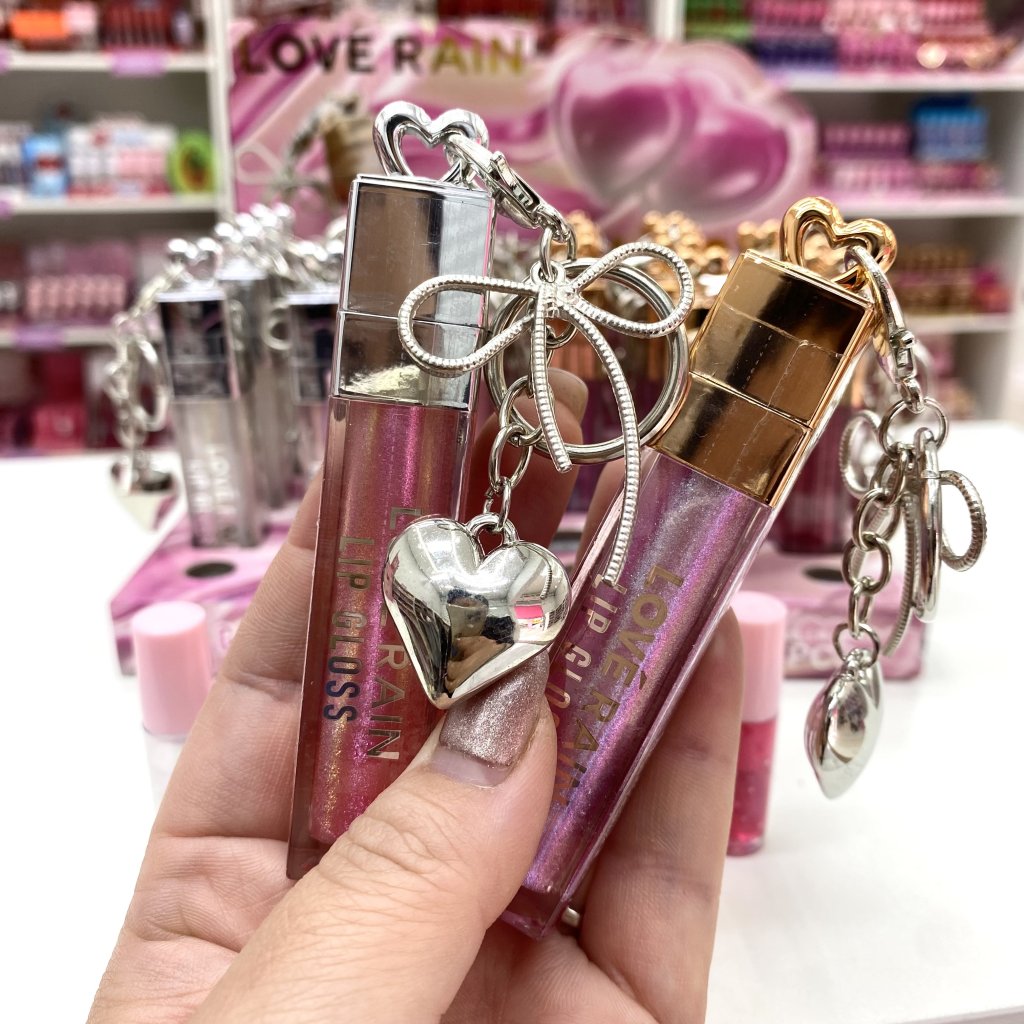 Lip Gloss Labial + Chaveiro Coração E Laço LR-56103 - Lové Rain GLOS0377