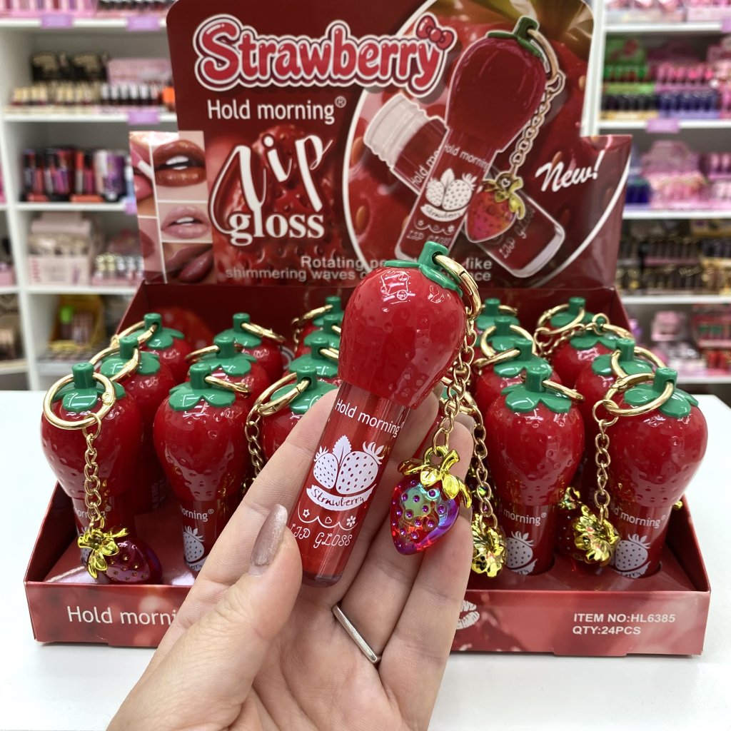 Gloss Labial Strawberry + Chaveiro Moranguinho HL6385 - Hold Morning GLOS0378