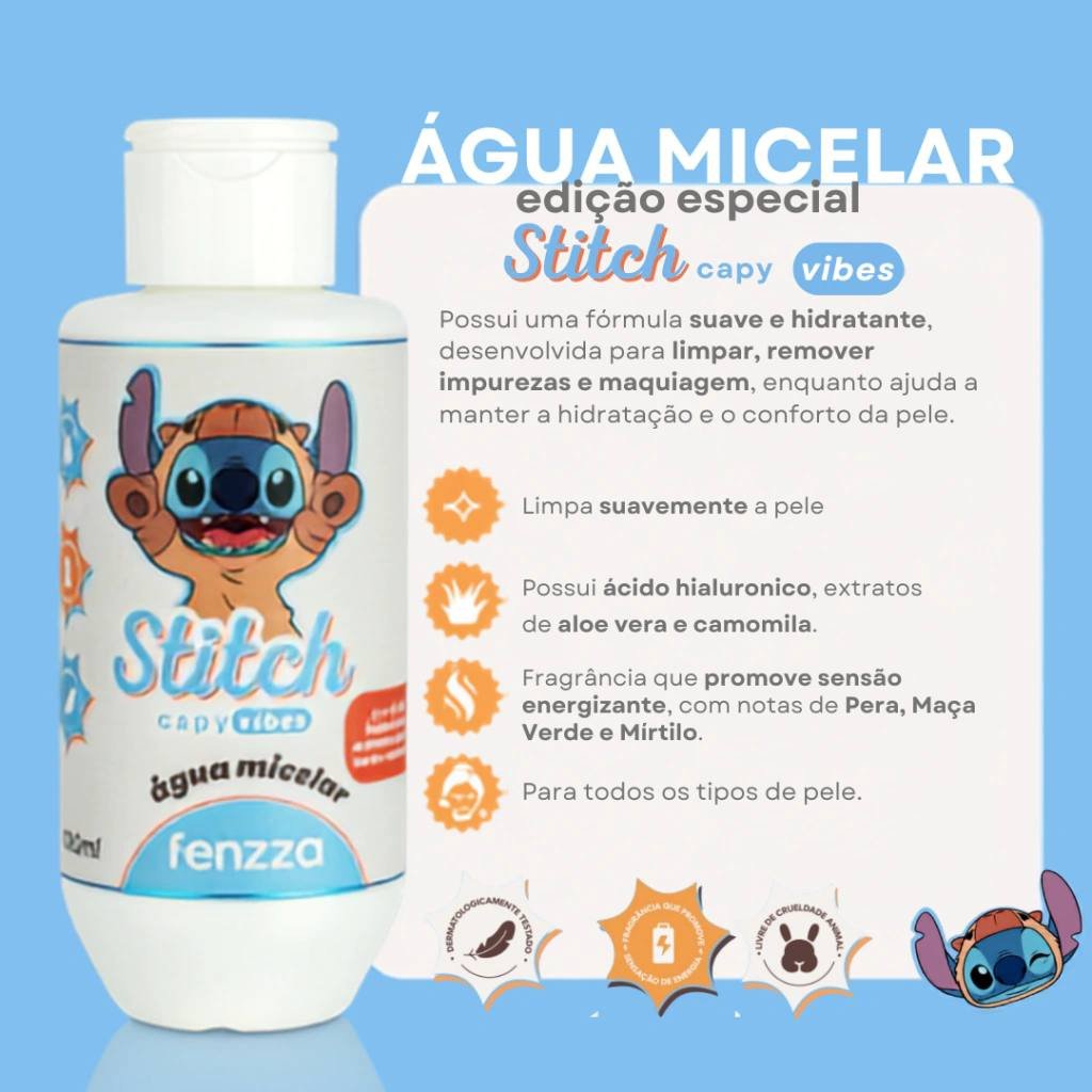 Água micelar Stitch vibes - Fenzza 