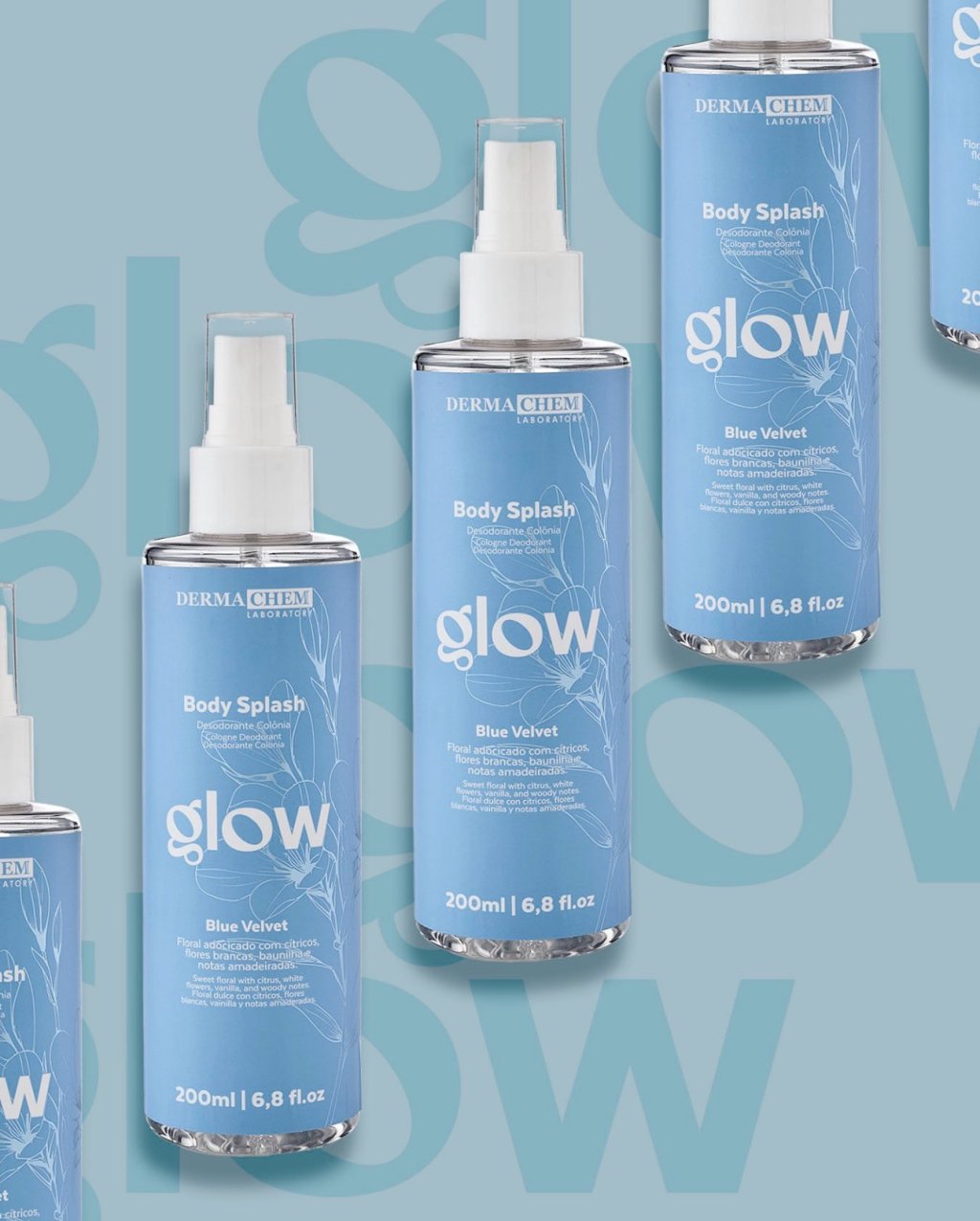 Body Splash Glow Blue Velvet - Dermachem PBS0122