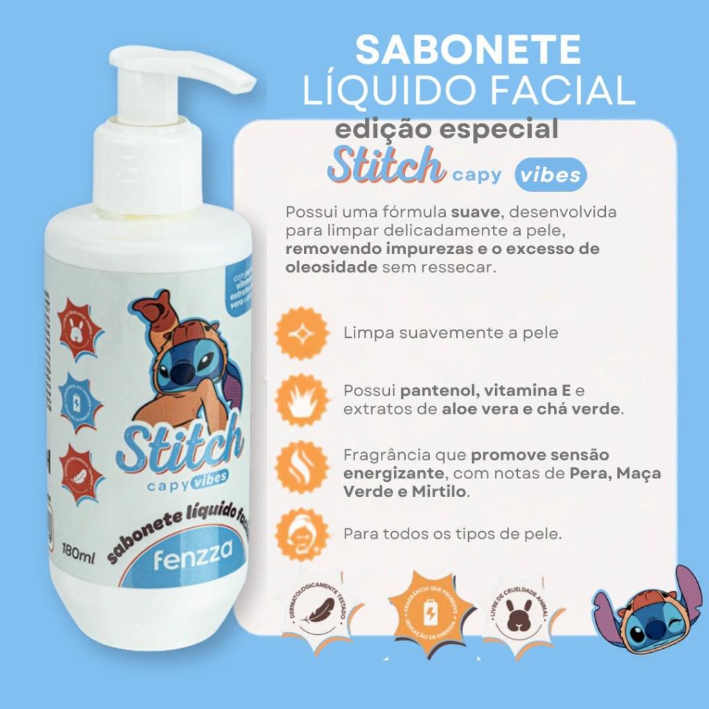 Sabonete líquido facial Stitch vibes - Fenzza 