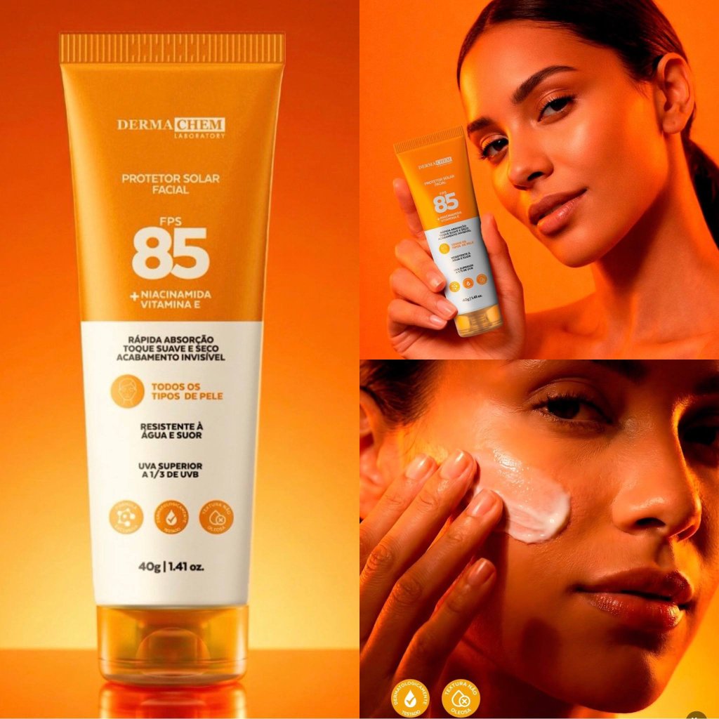 (PREMIUM) Protetor solar facial 85 FPS - Dermachem