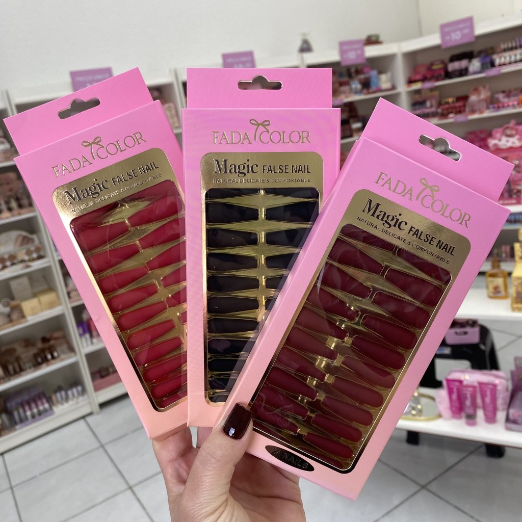 Unha Postiça 24Pçs Modelo Bailarina Fosca (Cores) - Fada Color UP0211
