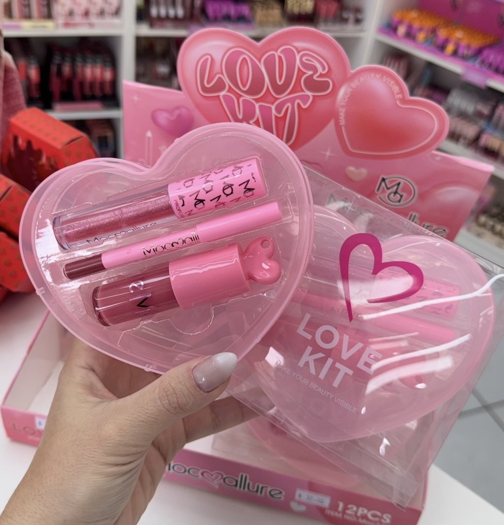 (PREMIUM) Love Kit 3 peças Embalagem Coração - Moc Allure GLOS0405