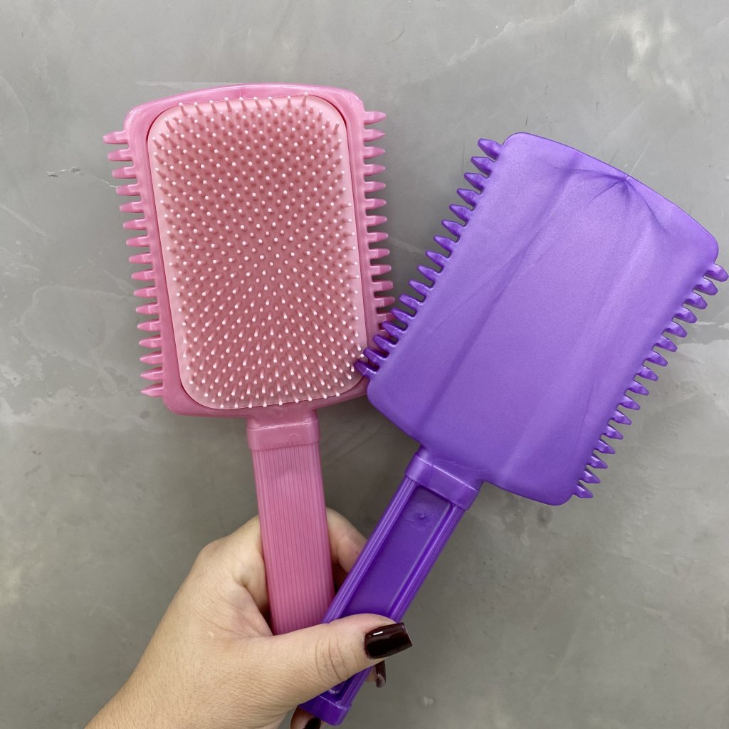 Escova de cabelo cacheado Modelo raquete fitagem 