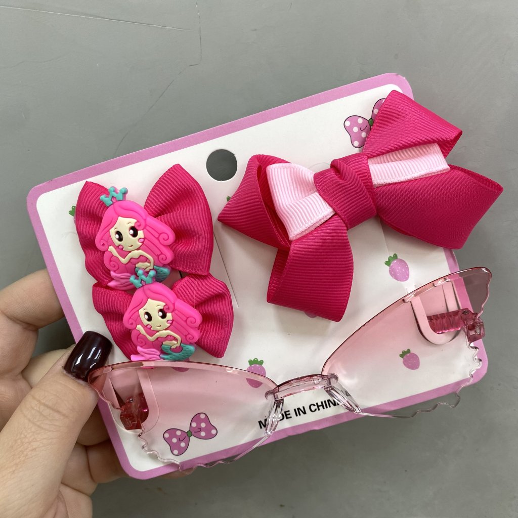 Kit presilha laço + óculos borboleta infantil ♥️