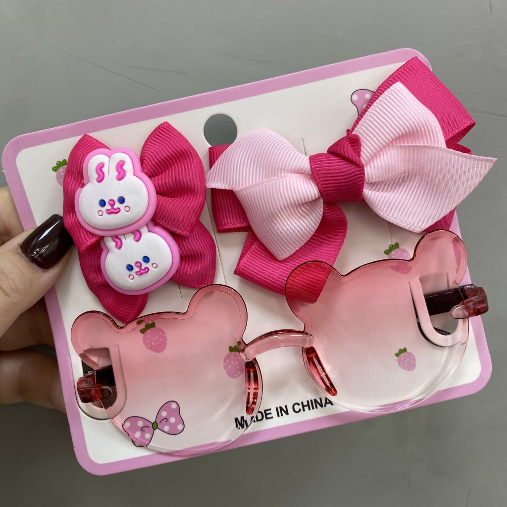 Kit presilha laço + óculos urso 🐻 ♥️