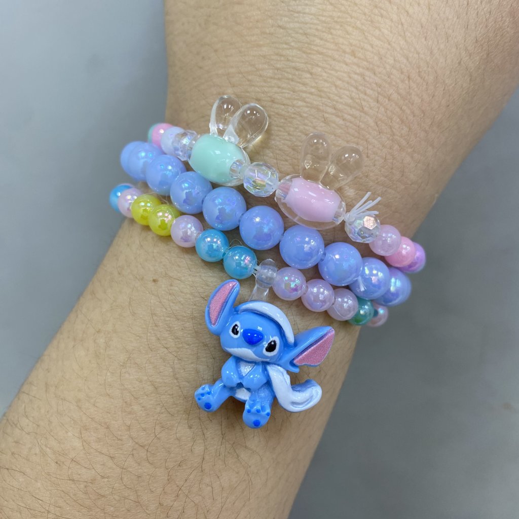Pulseira infantil de Miçanga colorida Stitch 🩵