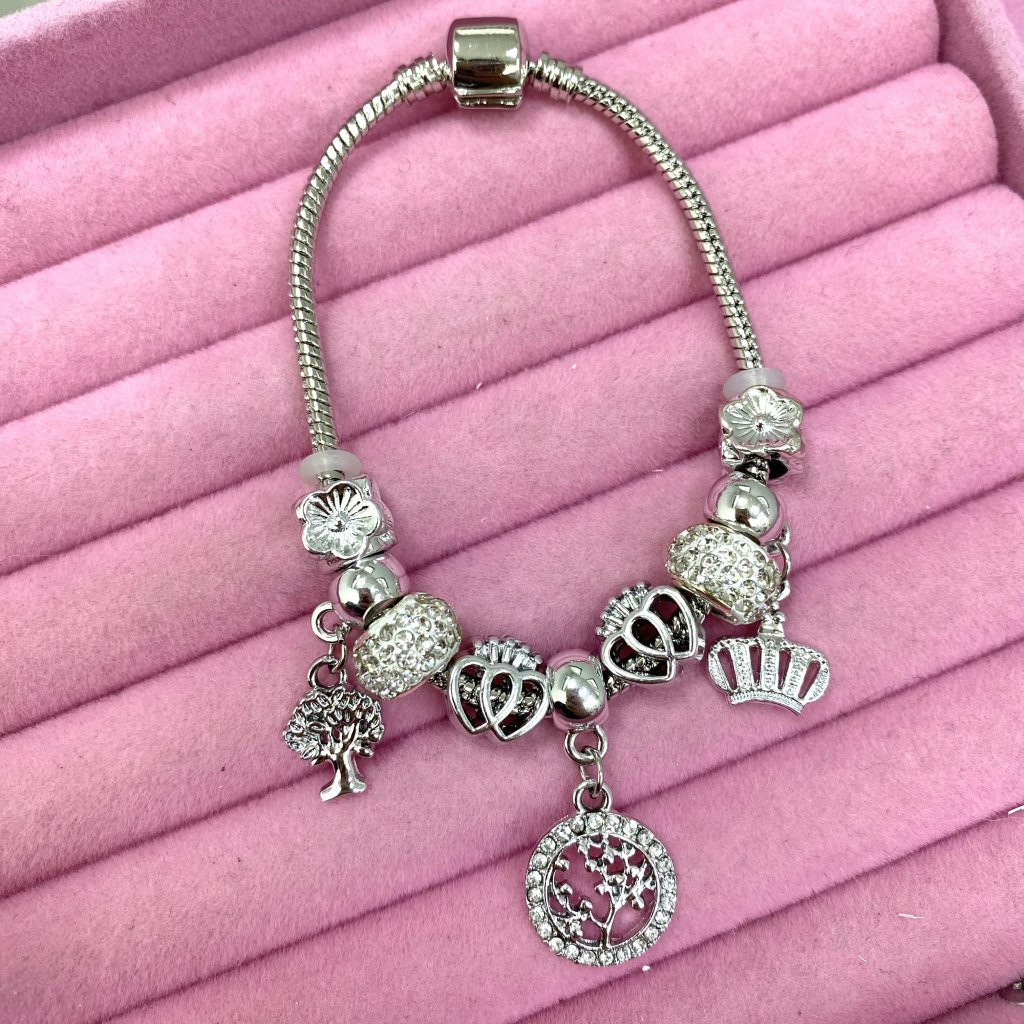 Pulseira prata folheada Pandora pingente árvore da vida ✨