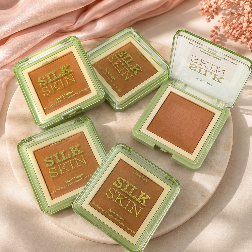 Pó Compacto Baked Facial Silk Skin (Tons Médios) - Ruby Rose PC0107