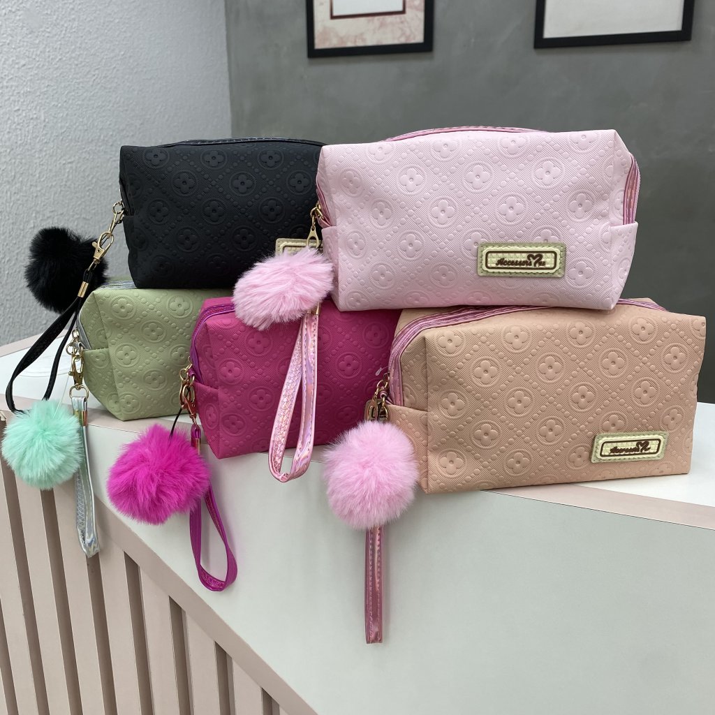 Necessaire Courino Com Detalhe Flor ✨ NEC0046