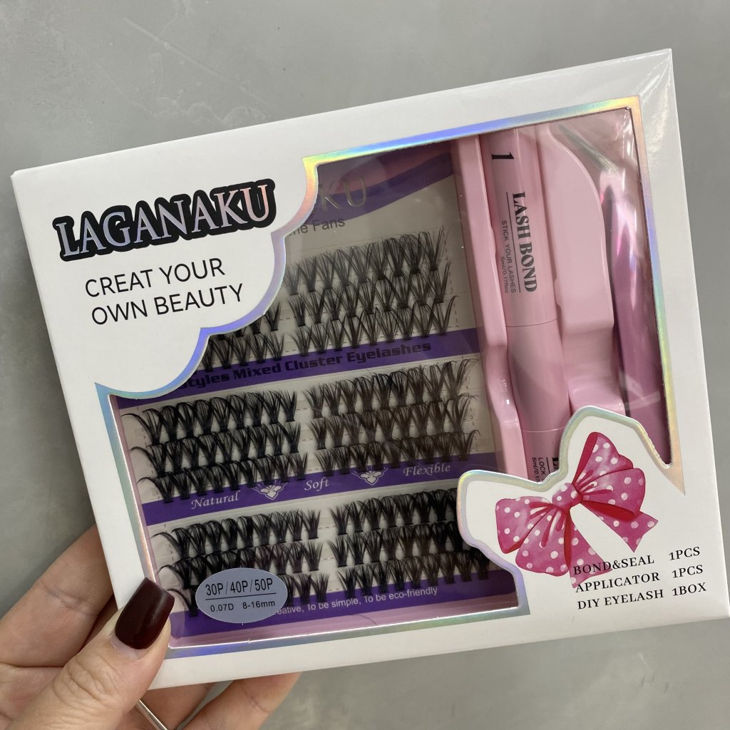 (PREMIUM) Kit Extensão De Cílios 30P/40P/50P 0.07D 8-16mm - Laganaku CP0209