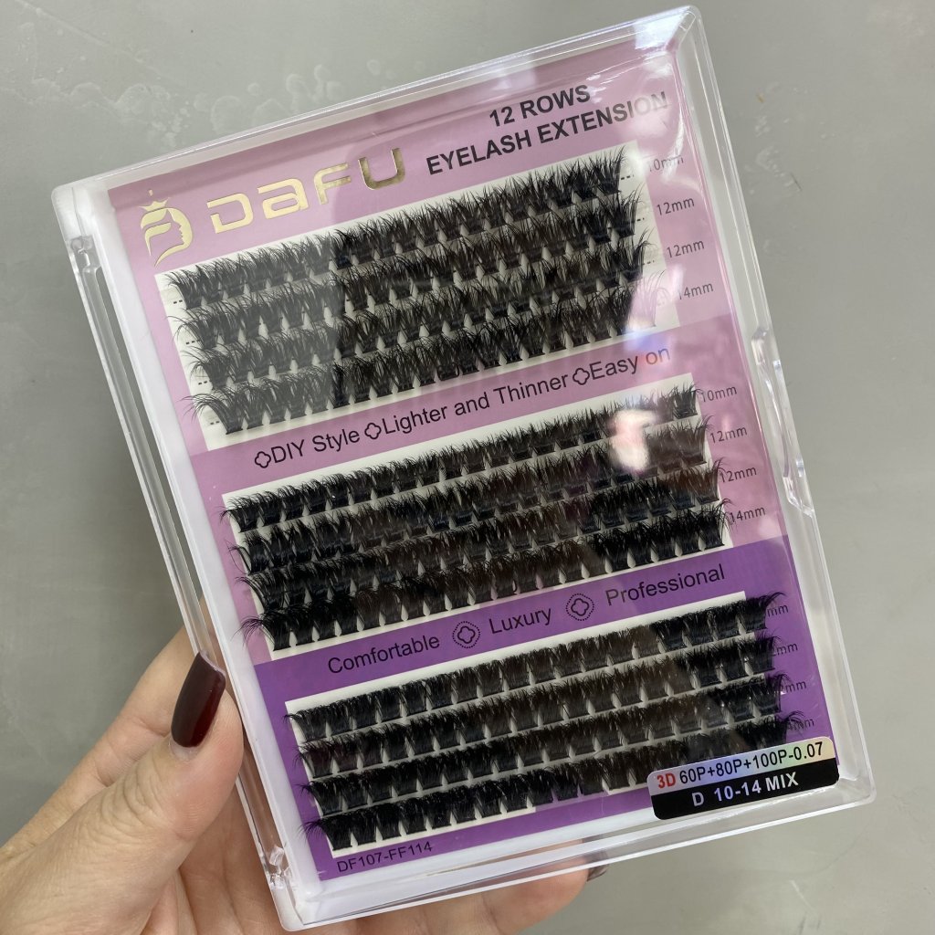 (PREMIUM) Cílios Tufinho 3D 60P+80P+100P-0.07 D 10-14MIX - Dafu CP0212