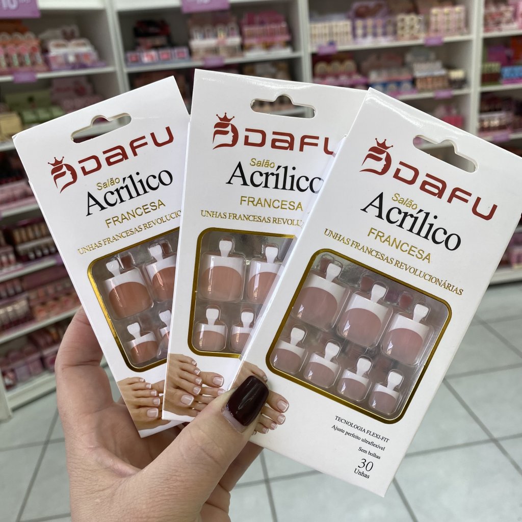 Unha Postiça Para Os Pés Modelo Quadrado E Francesinha - Dafu UP0244