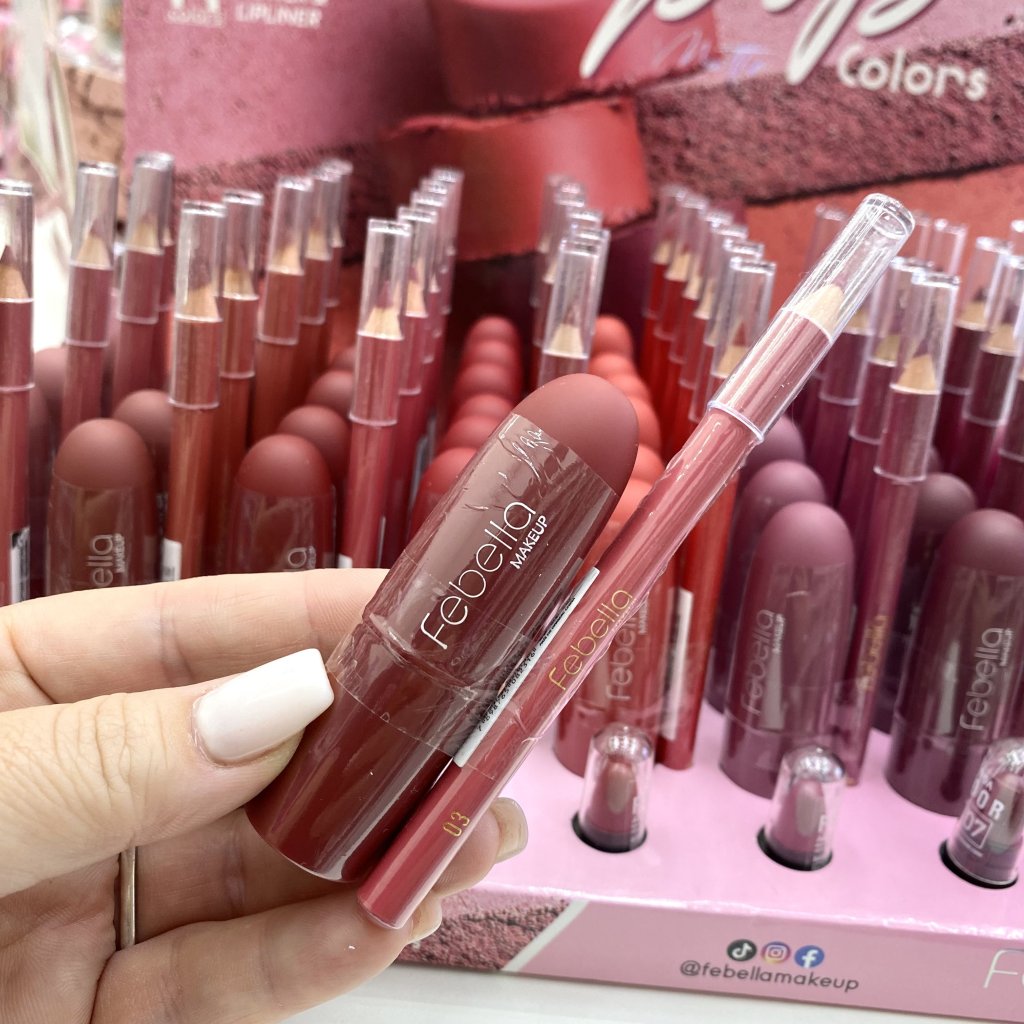 Duo batom + lápis labial Pop Color - Febella 