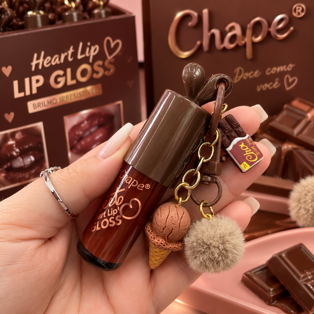 Gloss labial Smile + chaveiro sorvete PG-006 - Pink Grape