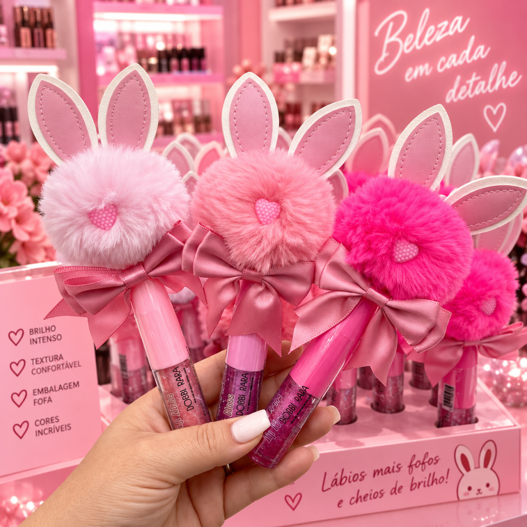 Gloss labial mágico Coelho Pompom BB-129 267 - Bobbi Rara 