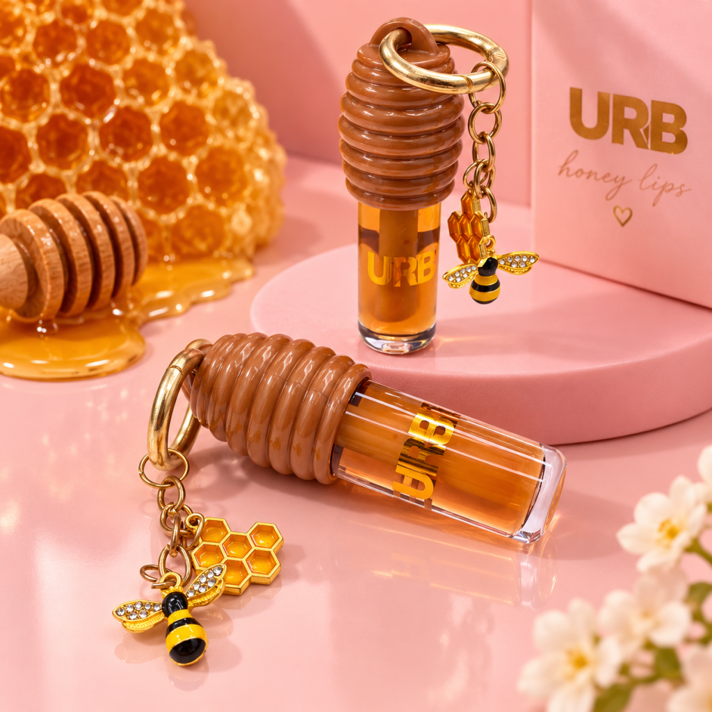 Lip gloss Mel 🍯 + chaveiro abelha e colmeia de mel - Urbe