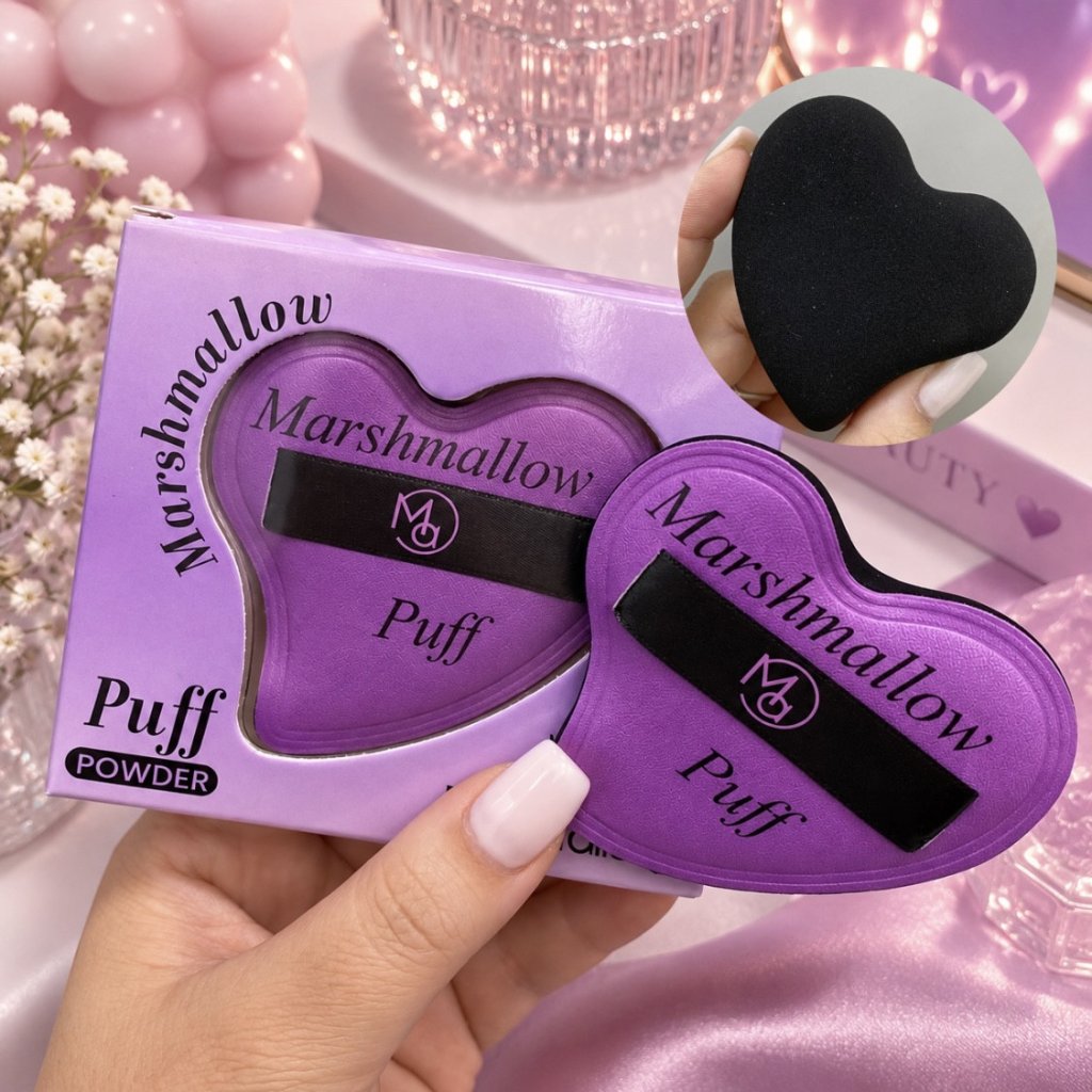 Esponja Puff Marshmallow Coração - MocMallure ESP0132