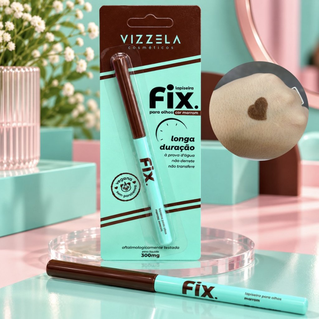 (PREMIUM) Lápiseira Fix Para Olhos Marrom VZ128 - Vizzela LAP0036
