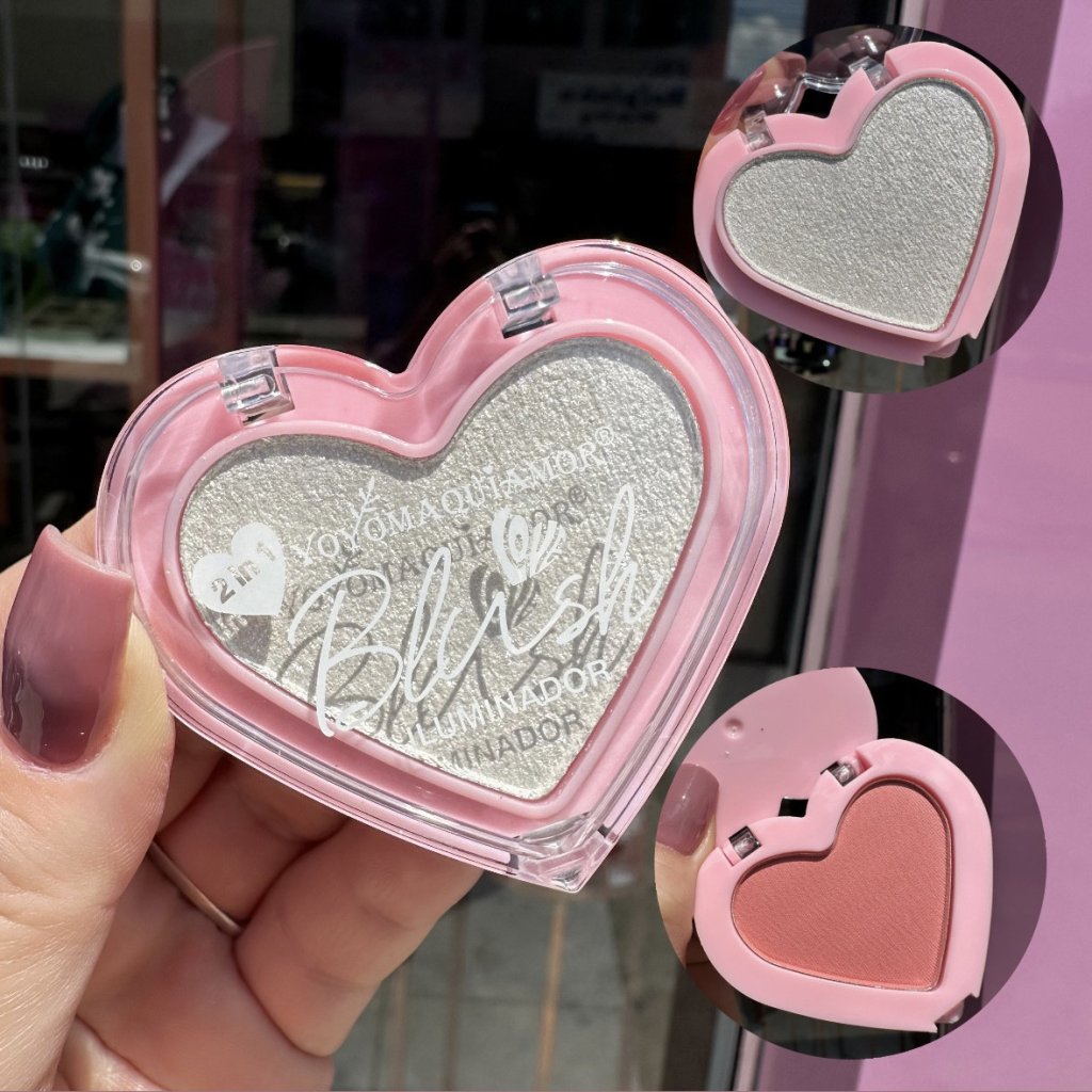 Fui blush + iluminador coração (01) YYA-A9 - Yoyoaquiamor