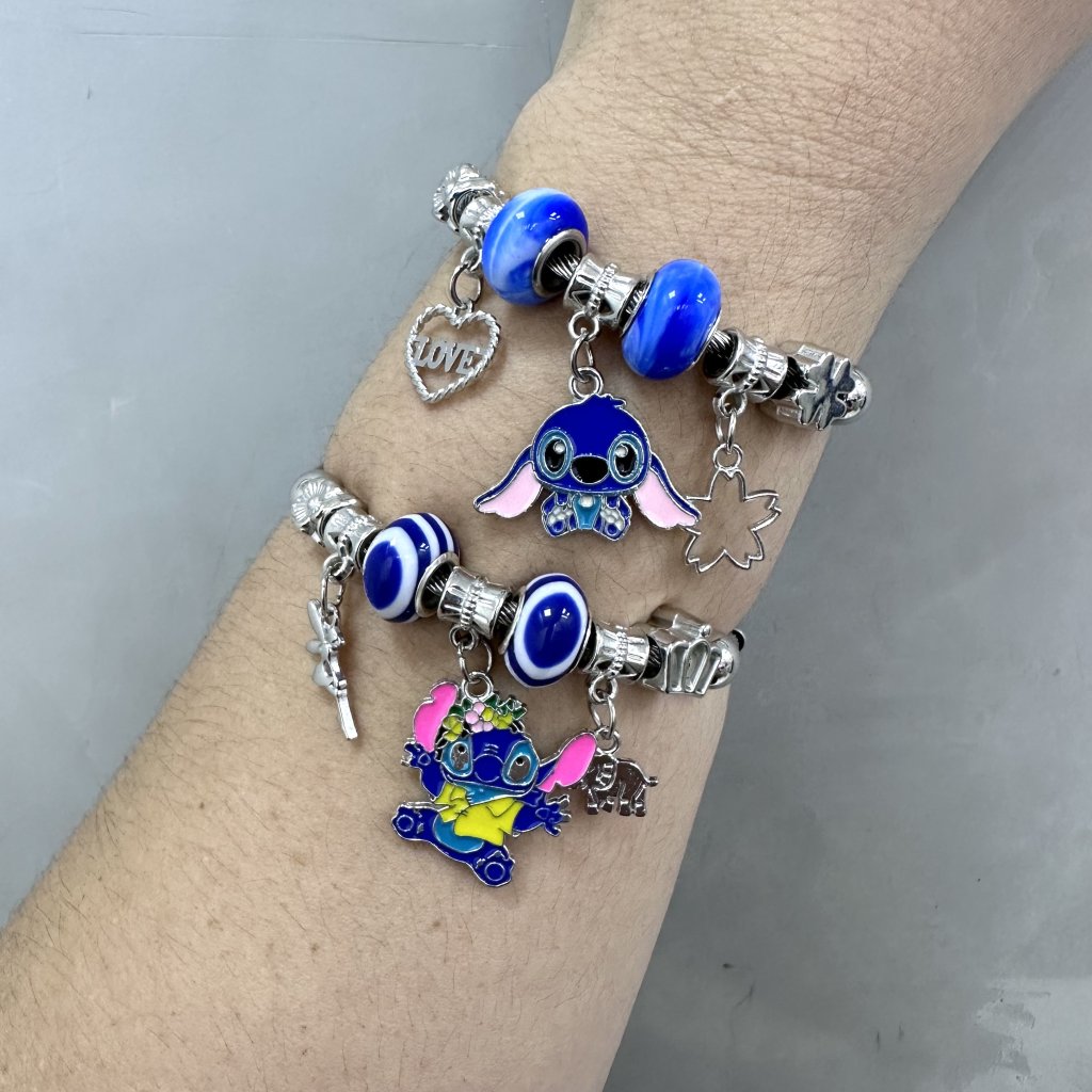 Pulseira estilo Pandora infantil Stitch (sem fecho) 💙