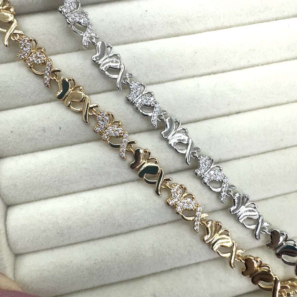Pulseira bijoux fina Modelo Elos borboletas 🦋 