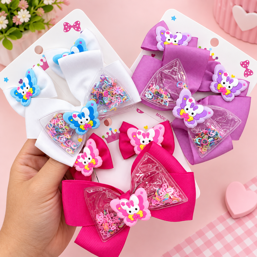 Kit presilha laço infantil com detalhes ✨