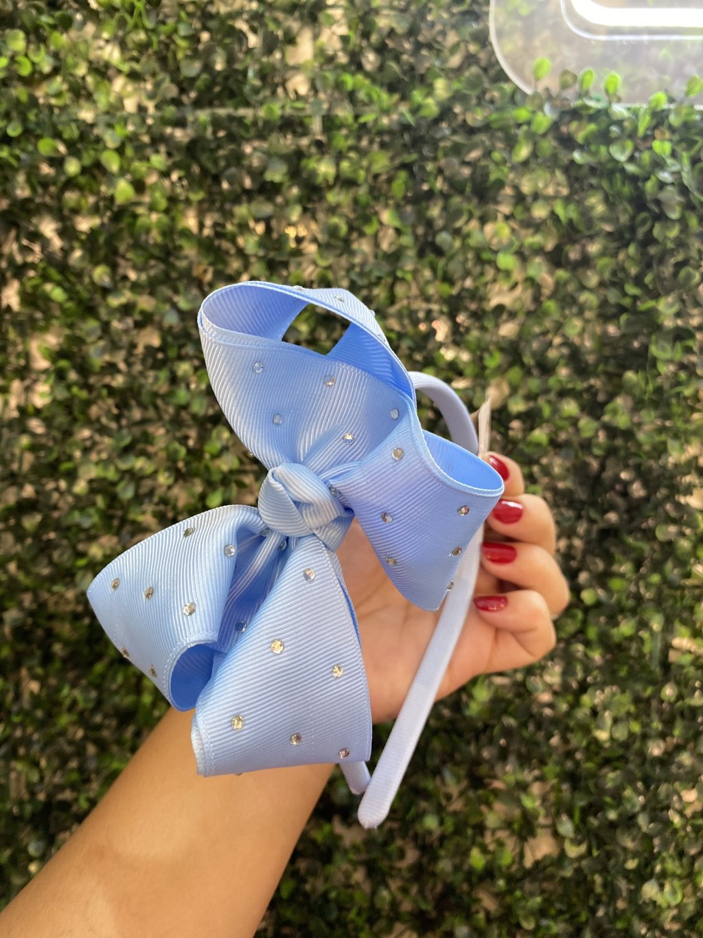 Tiara azul com strass 🩵