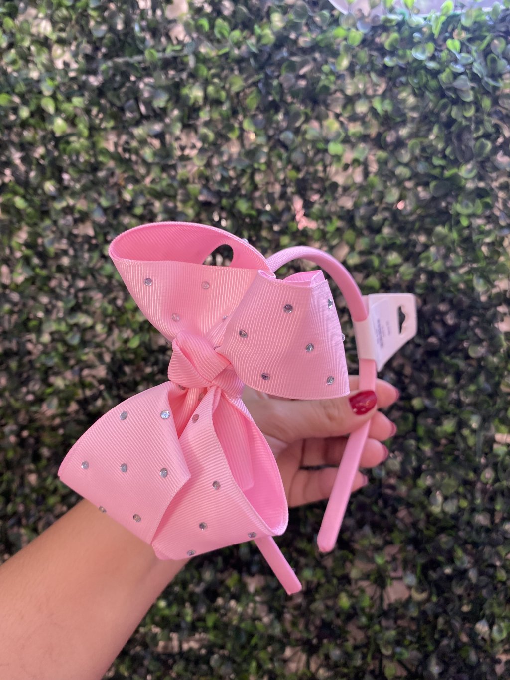 Tiara rosa com strass💖