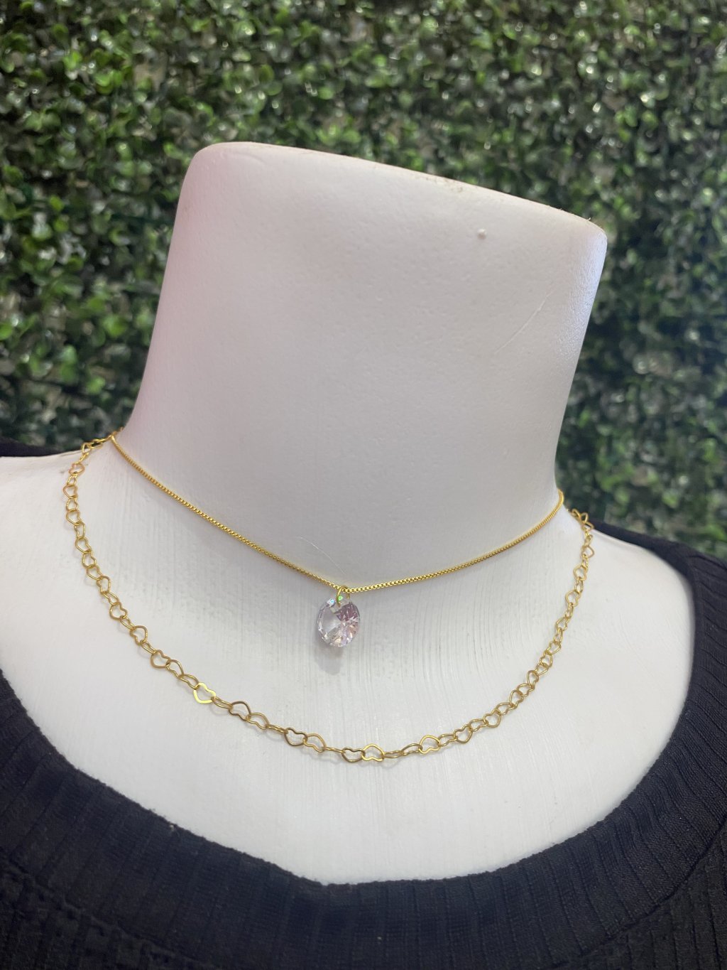 Colar duplo dourado 