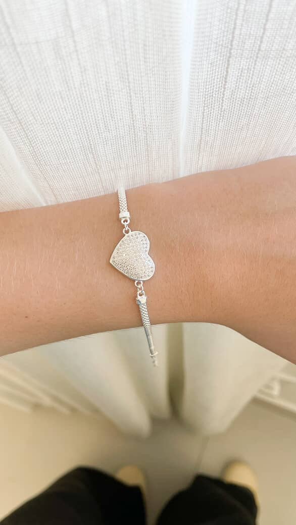 Pulseira com Coração Cravejado 