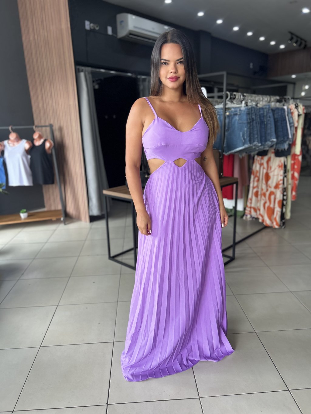 Vestido plissado 
