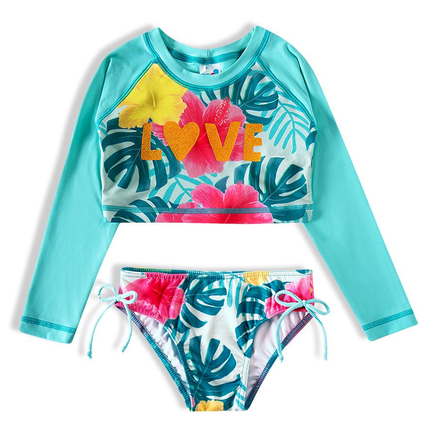 Biquini Tip Top Floral Love Top Longo Proteção Uv50+ Cód: 500