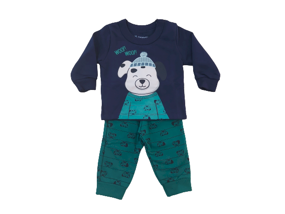 Conjunto Brandili Bebê Blusão e Calça Jogger Moletom Woof! Cód: 74
